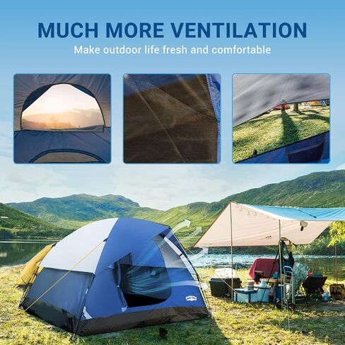 Pacific Pass 2/4/6 Person Family Dome Tent with Removable Rain Fly, Easy Setup for Camp Outdoor in Saudi Arabia