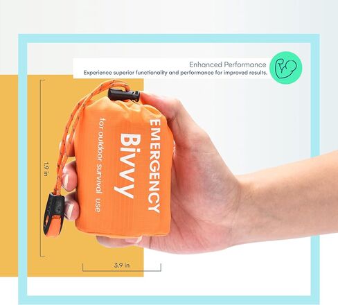 ACOWAY Survival Blanket - Bivy Sack - Emergency Sleeping Bags for Survival - Sleeping Bag Suit - Versatile Orange Outdoor Gear for Unmatched Protection and Durability - Set of 1-5x10x10cm in Saudi Arabia