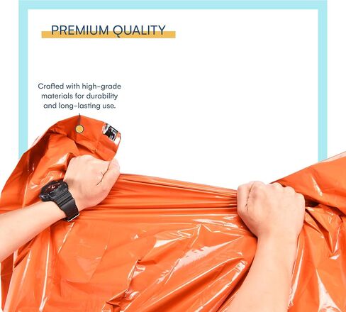 ACOWAY Survival Blanket - Bivy Sack - Emergency Sleeping Bags for Survival - Sleeping Bag Suit - Versatile Orange Outdoor Gear for Unmatched Protection and Durability - Set of 1-5x10x10cm in Saudi Arabia