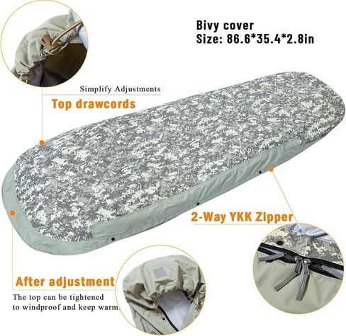 MT Army Military Modular Sleeping Bags System, Multi Layered with Bivy Cover for All Season, Woodland/Multicam in Saudi Arabia