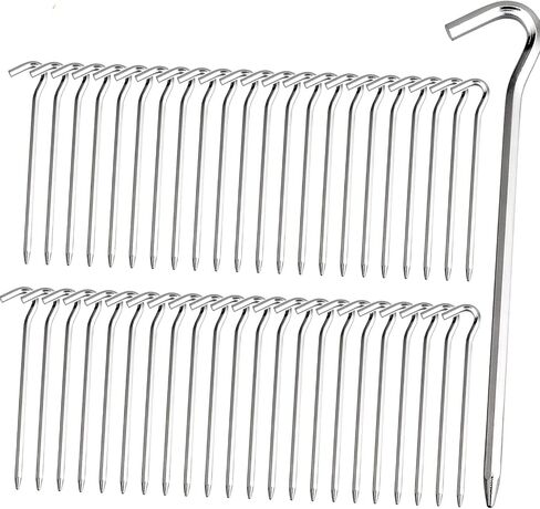 Tent Pegs - Aluminium Tent Stakes Pegs with Hook - 7’’ Hexagon Rod Stakes Nail Spike Garden Stakes Camping Pegs for Pitching Camping Tent, Canopies in Saudi Arabia