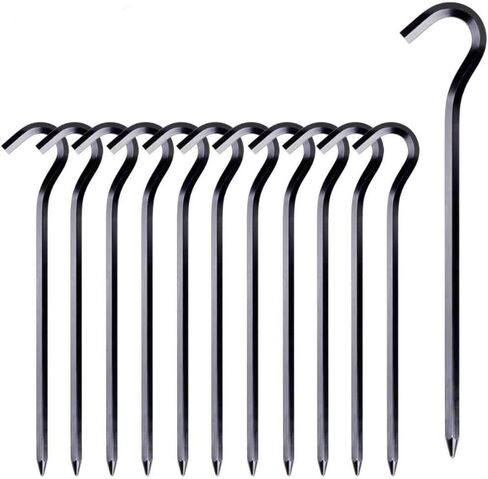 Tent Pegs - Aluminium Tent Stakes Pegs with Hook - 7’’ Hexagon Rod Stakes Nail Spike Garden Stakes Camping Pegs for Pitching Camping Tent, Canopies in Saudi Arabia