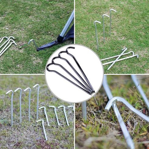 Tent Pegs - Aluminium Tent Stakes Pegs with Hook - 7’’ Hexagon Rod Stakes Nail Spike Garden Stakes Camping Pegs for Pitching Camping Tent, Canopies in Saudi Arabia