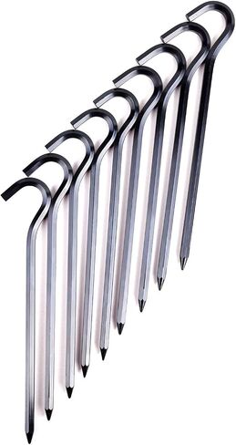 Tent Pegs - Aluminium Tent Stakes Pegs with Hook - 7’’ Hexagon Rod Stakes Nail Spike Garden Stakes Camping Pegs for Pitching Camping Tent, Canopies in Saudi Arabia