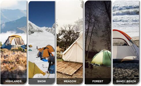 10 inch Tent Stakes Heavy Duty 12 PCS Camping Tent Stakes for Yard and Ground with Reflective Camping Ropes and Pegs Bag(ArmyGreen) in Kuwait