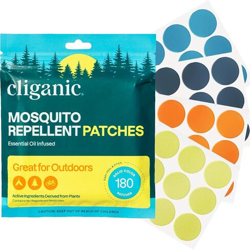 Cliganic Mosquito Repellent Stickers (90 Pack) - Patches for Kids & Adults, Natural DEET-Free, Citronella Essential Oil Infused in Kuwait
