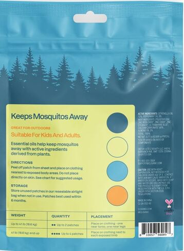 Cliganic Mosquito Repellent Stickers (90 Pack) - Patches for Kids & Adults, Natural DEET-Free, Citronella Essential Oil Infused in Kuwait
