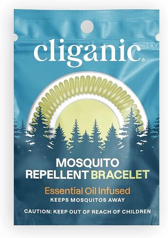 Cliganic 10 Pack Mosquito Repellent Bracelets for Adults & Kids - Natural DEET-Free Bands, Individually Wrapped in Kuwait