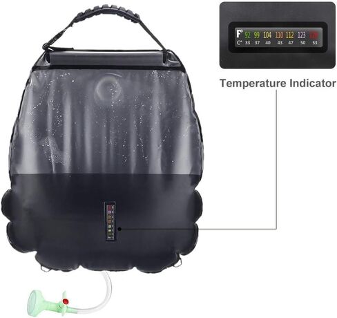 KIPIDA Solar Shower Bag,5 gallons/20L Solar Heating Camping Shower Bag with Removable Hose and On-Off Switchable Shower Head for Camping Beach Swimming Outdoor Traveling Hiking in Kuwait