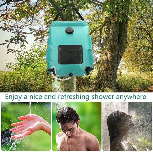 KIPIDA Solar Shower Bag,5 gallons/20L Solar Heating Camping Shower Bag with Removable Hose and On-Off Switchable Shower Head for Camping Beach Swimming Outdoor Traveling Hiking in Kuwait