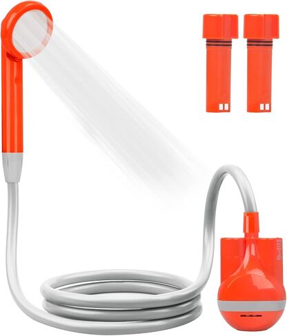 innhom Portable Shower Camping Shower Outdoor Camp Shower Pump, Electric Rechargeable Portable Camping Shower, Powered by Rechargeable Battery in Kuwait
