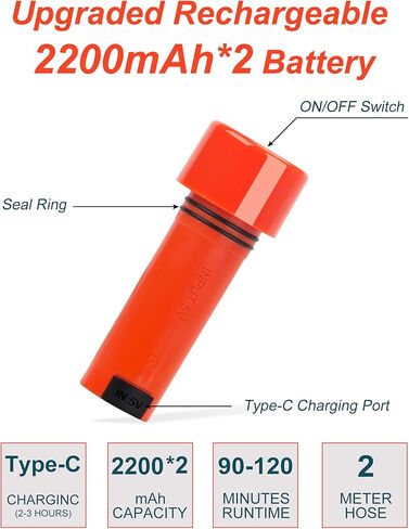 innhom Portable Shower Camping Shower Outdoor Camp Shower Pump, Electric Rechargeable Portable Camping Shower, Powered by Rechargeable Battery in Kuwait