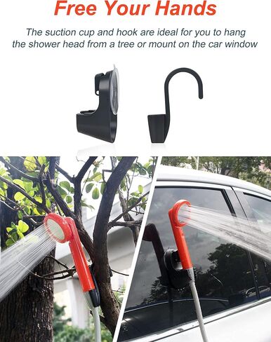 innhom Portable Shower Camping Shower Outdoor Camp Shower Pump, Electric Rechargeable Portable Camping Shower, Powered by Rechargeable Battery in Kuwait