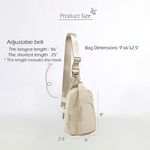 ODODOS Daily Sling Bag with Adjustable Straps Crossbody Chest Bag Lightweight Small Backpack for Casual Traveling Hiking in Kuwait