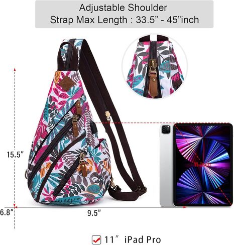 DAVIDNILE Canvas Sling Bag Crossbody Backpack Genuine Leather Shoulder Bag Casual Daypacks For Men in Saudi Arabia
