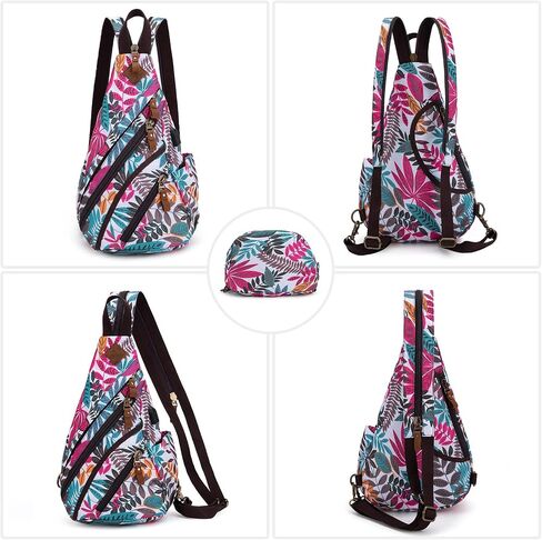 DAVIDNILE Canvas Sling Bag Crossbody Backpack Genuine Leather Shoulder Bag Casual Daypacks For Men in Saudi Arabia