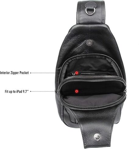 Polare Cowhide Leather Waterproof Casual Daypack Sling Shoulder Chest Crossbody Bag For Men in Saudi Arabia