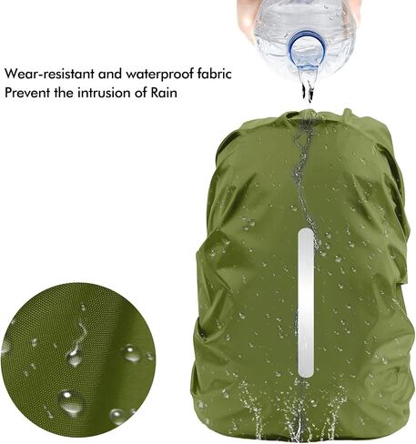 LAMA 2 Pack Waterproof Rain Cover for Backpack, Reflective Rainproof Protector for Anti-Dust and Anti-Theft,M Size (for 30L-40L Backpack), 2 Pcs Black in Kuwait