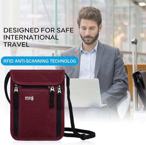 KEAFOLS Travel Pouch Neck Wallet Family Passport Holder Organizer Case with RFID Blocking in Saudi Arabia