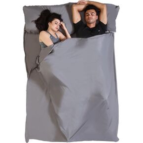 Sleeping Bag Liner - Adult Sleep Sack & Travel Sheets - Travel Sleep Sack for Backpacking, Hotels & Hostels - Lightweight Single & Double Camping Sleeping Bag Liners - Comfortable Camping Sheets in Saudi Arabia