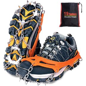 Tevlaphee الأشرطة الجليد المرابط الجر الثلوج القبضات للأحذية أحذية النساء الرجال الأطفال المضادة للانزلاق 19 المسامير للمشي الركض تسلق الصيد المشي لمسافات طويلة وتسلق تسلق الجبال in Kuwait