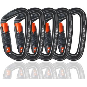 Climbing Carabiner Clips 25kN Auto Locking Carabiner, Professional Heavy Duty Large Locking Carabiner Clips for Rock/Ice Climbing Rappelling Rescue Swing etc, D Shaped, Large Size in Saudi Arabia