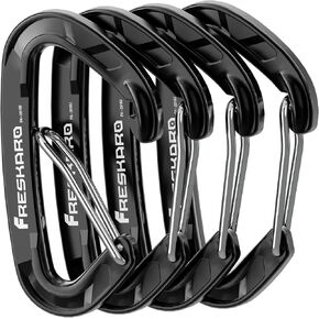 FresKaro 15kN-3372lbs Heavy Duty Wiregate Carabiners, Reliable Time-Tested Stainless Steel Spring Gate, for Camping, Hiking, Hammocks, Backpacking, Dog Leash etc., 3.15inch in Saudi Arabia