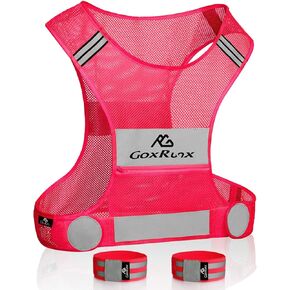GoxRunx Reflective Vest Running Gear,Lightweight Reflective Safety Vests with Arm Bands