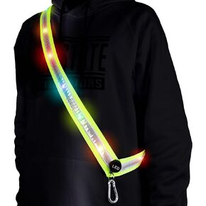 OLIKER LED Night Running Gear High Visibility LED Flashing Sash Outdoor Running Cycling Hiking Jogging Rechargeable Illuminating Gear for Men and Women Night Safety Walking Gear