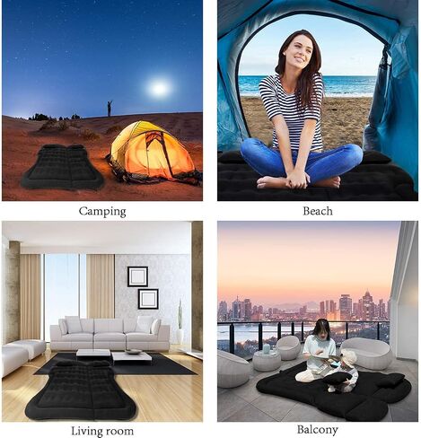 SAYGOGO SUV Air Mattress Camping Bed Cushion Pillow Inflatable Thickened Car Air Bed Mattress with Electric Air Pump Portable Sleeping Pad for Travel Camping Upgraded Version Black in Kuwait