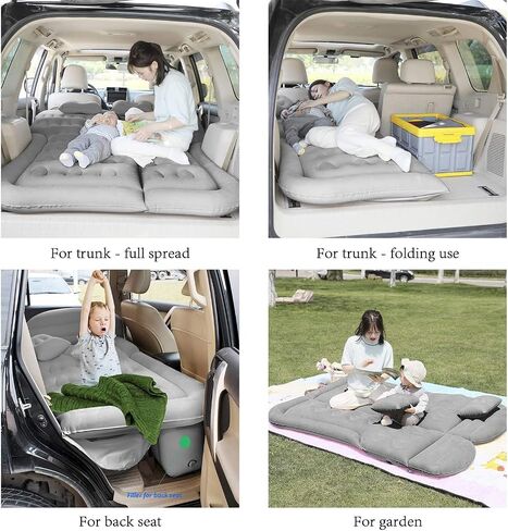 SAYGOGO SUV Air Mattress Camping Bed Cushion Pillow Inflatable Thickened Car Air Bed Mattress with Electric Air Pump Portable Sleeping Pad for Travel Camping Upgraded Version Black in Kuwait