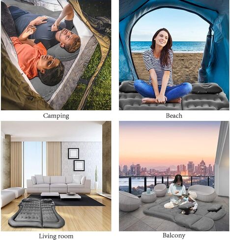 SAYGOGO SUV Air Mattress Camping Bed Cushion Pillow Inflatable Thickened Car Air Bed Mattress with Electric Air Pump Portable Sleeping Pad for Travel Camping Upgraded Version Black in Kuwait