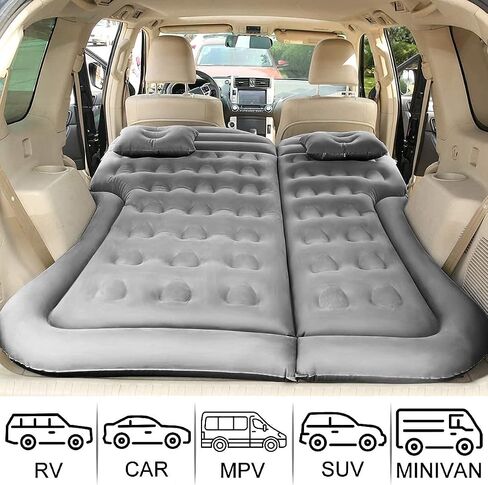 SAYGOGO SUV Air Mattress Camping Bed Cushion Pillow Inflatable Thickened Car Air Bed Mattress with Electric Air Pump Portable Sleeping Pad for Travel Camping Upgraded Version Black in Kuwait