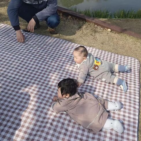 PUPOPIK Outdoor Picnic Blanket, XL Foldable Waterproof Sand Beach Mat, Extra Large 80x80in for Beach Camping Hiking Travel Family Concerts Portable Beach Blankets（Darke Blue） in Kuwait