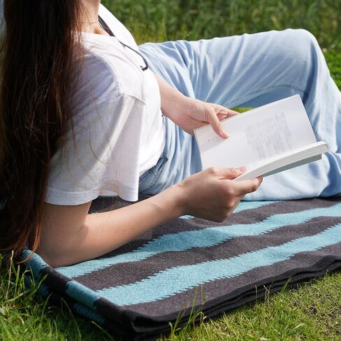 PuTian Merino Wool Blanket for Camping, 87" x 63",Kaki Flame | Odor-free, Durable with Reinforced Edges, Multi-scene Use for Couch, Bed, Travel & Emergency, Machine Washable in Kuwait