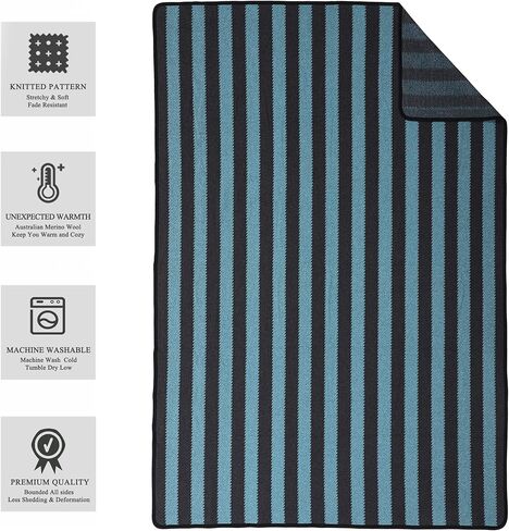 PuTian Merino Wool Blanket for Camping, 87" x 63",Kaki Flame | Odor-free, Durable with Reinforced Edges, Multi-scene Use for Couch, Bed, Travel & Emergency, Machine Washable in Kuwait