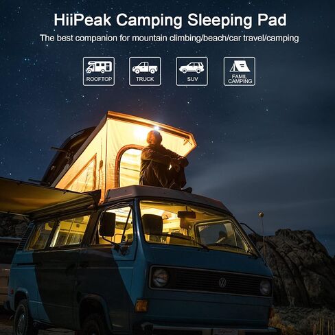 HiiPeak Sleeping Pad for Camping- Ultralight Inflatable Sleeping Mat with Built-in Foot Pump & Pillow, Upgraded Compact Camping Air Mattress for Camping, Backpacking, Hiking in Saudi Arabia