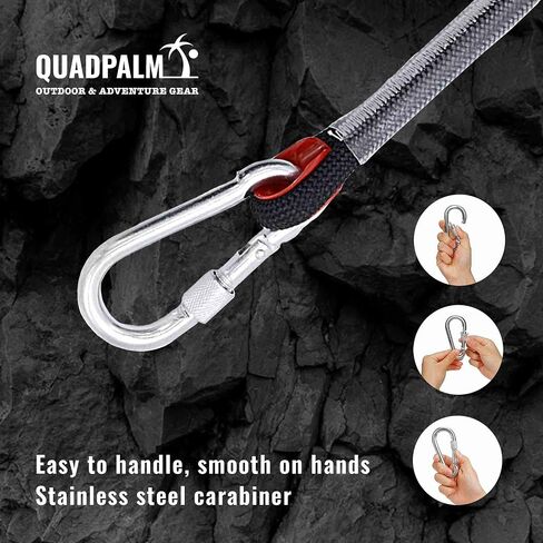 Grappling Hook with 10m Rope – Multifunctional QUADPALM Grapple Hook - 4 Stainless Steel Folding Claws - Heavy Duty - Outdoor Camping Hiking Tree Rock Mountain Climbing Equipment in Kuwait