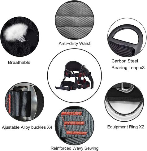 HeeJo Climbing, Safety Safe Seat Belt for Outdoor Tree Climbing, Outward Band Expanding Training Large Size,Climbing Gear in Saudi Arabia