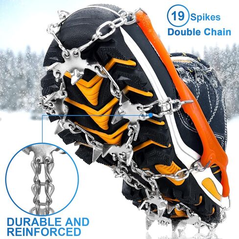 Tevlaphee الأشرطة الجليد المرابط الجر الثلوج القبضات للأحذية أحذية النساء الرجال الأطفال المضادة للانزلاق 19 المسامير للمشي الركض تسلق الصيد المشي لمسافات طويلة وتسلق تسلق الجبال in Kuwait