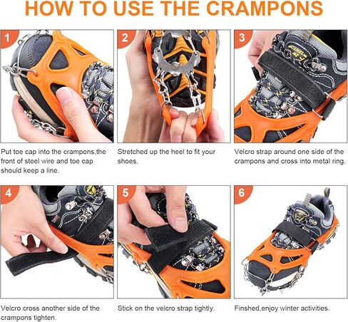 Tevlaphee الأشرطة الجليد المرابط الجر الثلوج القبضات للأحذية أحذية النساء الرجال الأطفال المضادة للانزلاق 19 المسامير للمشي الركض تسلق الصيد المشي لمسافات طويلة وتسلق تسلق الجبال in Kuwait