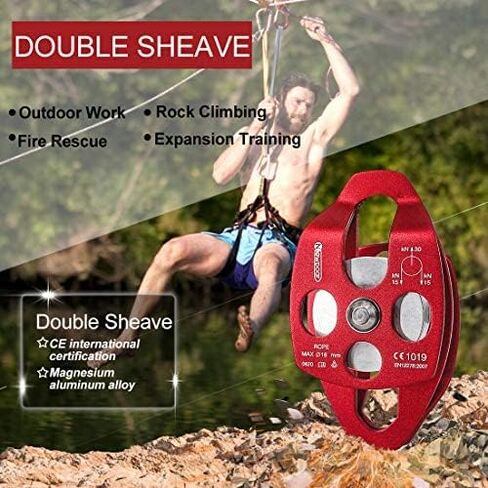 NewDoar 30 KN CE Certified Large Rescue Pulley Single/Double Sheave with Swing Plate in Saudi Arabia