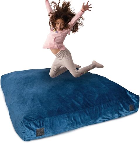 وسادة ميلارد كراش باد الحسية مع رغوة للأطفال والكبار مع غطاء قابل للغسل (5 أقدام × 5 أقدام) (أزرق) in Kuwait