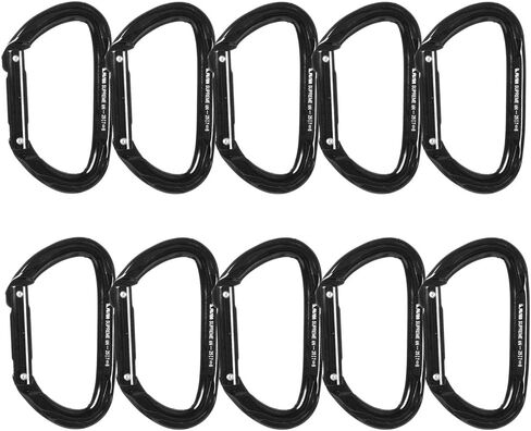 Fusion Climb Vapor Aluminum Straight Gate Modified D Black Carabiner 10-Pack, one Size (FP-8122-ST-BLK-10P) in Saudi Arabia