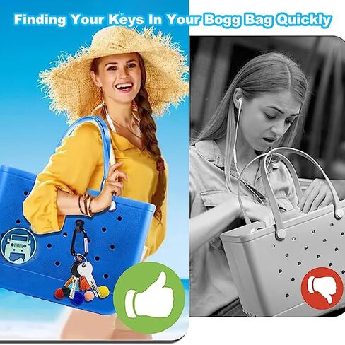 4 Pcs Hooks for Bogg Bags, Accessories for Bogg Bags, Insert Carabiner Keychain Holder Charms Organize Valuables for Beach Bag, for Finding Your Keys in Your Bogg Bag Quickly in Saudi Arabia