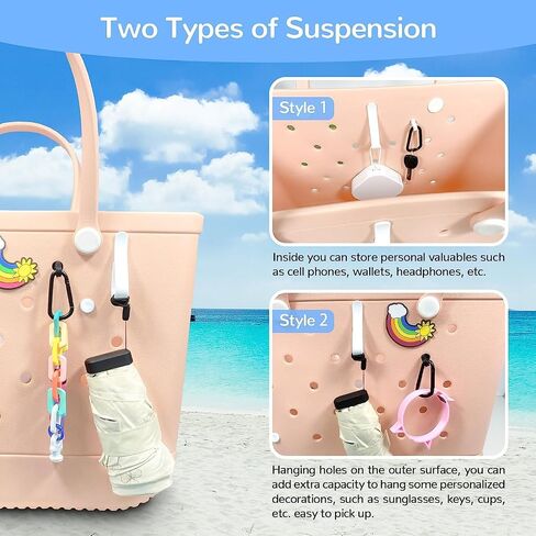4 Pcs Hooks for Bogg Bags, Accessories for Bogg Bags, Insert Carabiner Keychain Holder Charms Organize Valuables for Beach Bag, for Finding Your Keys in Your Bogg Bag Quickly in Saudi Arabia