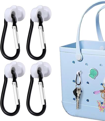 4 Pcs Hooks for Bogg Bags, Accessories for Bogg Bags, Insert Carabiner Keychain Holder Charms Organize Valuables for Beach Bag, for Finding Your Keys in Your Bogg Bag Quickly in Saudi Arabia