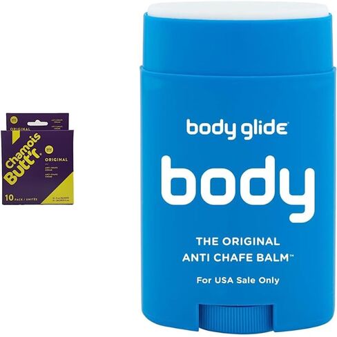 Chamois Butt'r Original Anti-Chafe Cream & Body Glide Original Anti Chafing Stick Balm1.5oz: chafing cream in stick form. Anti chafe stick to prevent rubbing leading to chafing & raw skin. Use for arm in Saudi Arabia