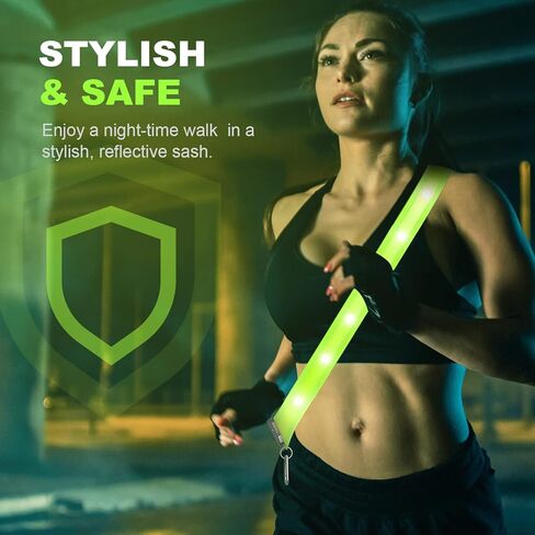 Meokkaebi Night Walking Safety Gear,Refllective Running Gear,High-Visibility Reflective Vest for Walking,Dogs Walking and Running at Night-Up to 10 hrs on USB-C Rechargeable Battery with Display in Kuwait