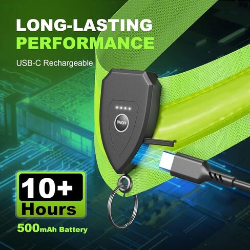 Meokkaebi Night Walking Safety Gear,Refllective Running Gear,High-Visibility Reflective Vest for Walking,Dogs Walking and Running at Night-Up to 10 hrs on USB-C Rechargeable Battery with Display in Kuwait